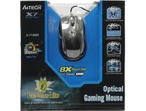A4Tech Mini Optical Mouse X-710MK-Black  (RTL) USB 7btn+Roll, уменьшенная