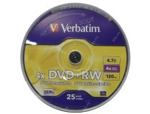 DVD+RW Disc Verbatim  4.7Gb 4x  уп. 25 шт  на шпинделе 43489 