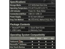 TRANSCEND StoreJet 25H3 TS1TSJ25H3P USB3.0 Portable 2.5 HDD 1Tb EXT (RTL)