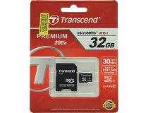 Transcend TS32GUSDHC10 microSDHC 32Gb Class10 + microSD-- SD Adapter