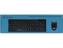 OKLICK Wireless Keyboard & Optical Mouse 230M (Кл-ра Ergo, М/Мед, USB,FM+Мышь 3кн, Roll, USB, FM) 412900 