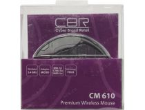 CBR (Premium) Wireless Mouse CM610 Black  (RTL) USB 4but+Roll, беспроводная
