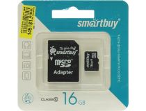 SmartBuy SB16GBSDCL10-01 microSDHC 16Gb Class10 + microSD-- SD Adapter
