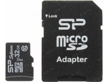 Silicon Power SP032GBSTHDU1V10-SP microSDHC Memory Card 32Gb UHS-I U1 + microSD-- SD Adapter