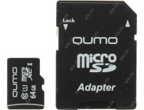 Qumo QM64GMICSDXC10U1 microSDXC 64Gb UHS-I U1 + microSD-- SD Adapter