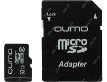 Qumo QM32MICSDHC10 microSDHC 32Gb Class10 + microSD-- SD Adapter