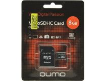 Qumo QM8GMICSDHC10 microSDHC 8Gb Class10 + microSD-- SD Adapter