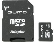 Qumo QM4GMICSDHC4 microSDHC 4Gb Class4 + microSD-- SD Adapter