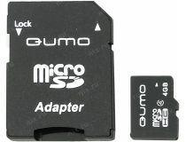 Qumo QM4GMICSDHC4 microSDHC 4Gb Class4 + microSD-- SD Adapter