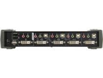 ATEN CS1764A 4-port USB 2.0 DVI KVMP Switch (клавиатура USB+мышь USB+DVI+Audio+Mic)(+4 кабеля)
