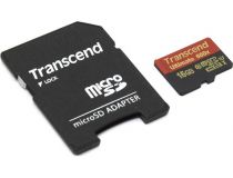 Transcend TS16GUSDHC10U1 microSDHC Memory Card 16Gb UHS-I Class10 + microSD-- SD Adapter