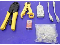 Набор инструментов 5bites TK032 (обжимные клещи, зачистка UTP/STP, заделка Krone, LAN-тестер, 20xRJ11, 20xRJ45)