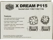 Cooler Master RR-X115-40PK-R1 X Dream P115 (4пин, 1155, 19-36дБ, 4100 об/мин, Al)