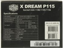 Cooler Master RR-X115-40PK-R1 X Dream P115 (4пин, 1155, 19-36дБ, 4100 об/мин, Al)