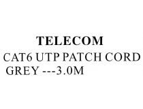 Patch Cord UTP кат.6 3м, серый