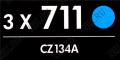 Картридж HP CZ134A 3-Pack (3x№711) Cyan для HP DesignJet T120/520