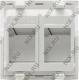 Вставка для 2 модулей RJ-45/12, 45х45 мм, Efapel 45971SBR 