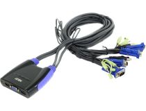 ATEN CS64UB 4-Port USB KVM Switch (клавиатураUSB+мышьUSB+VGA15pin+Audio, кабели несъемные)
