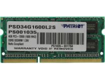 Patriot PSD34G1600L2S DDR3 SODIMM 4Gb PC3-12800  CL11 (for NoteBook)
