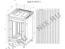 NT PRACTIC 2 MG33-66 G Шкаф 19 напольный 33U 600*600, дверь со стеклом, серый (3ч)