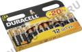 Duracell MN1500-12 (LR6) Size AA, 1.5V,щелочной (alkaline)  уп. 12 шт 