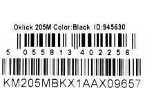 OKLICK Optical Mouse 205M  Black (RTL) USB 3btn+Roll  945630 
