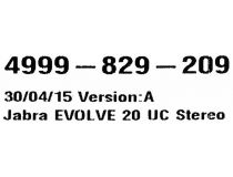 Наушники с микрофоном Jabra EVOLVE 20 UC Stereo (USB, с регулятором громкости) 4999-829-209 