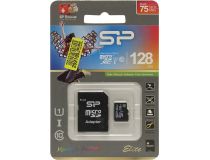 Silicon Power SP128GBSTXBU1V10SP microSDXC Memory Card 128Gb UHS-I U1 + microSD-- SD Adapter