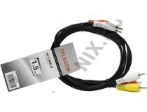 Telecom TAV7150-1.5M Кабель 3RCA-M -- 3RCA-M 1.5м
