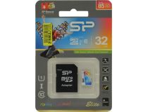 Silicon Power SP032GBSTHBU1V20SP microSDHC Memory Card 32Gb UHS-I U1 + microSD-- SD Adapter