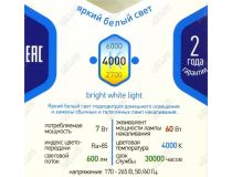 ЭРА (smd) A60-7w-840-E27 (E27, 600 люмен, 4000К, 7Вт, 170-265В)