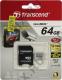 Transcend TS64GUSDXC10V microSDXC 64Gb Class 10 + microSD-- SD Adapter