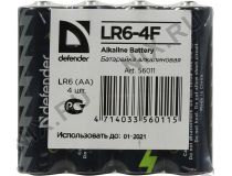 Defender LR6-4F Size AA, щелочной (alkaline) уп. 4 шт  56011 