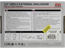 AgeStar 3UB2A14-Blue (Внешний бокс для 2.5  SATA HDD, USB3.0)
