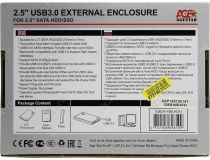 AgeStar 3UB2A14-Black (Внешний бокс для 2.5  SATA HDD, USB3.0)