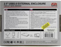 AgeStar 3UB2A14-Black (Внешний бокс для 2.5  SATA HDD, USB3.0)