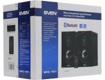 Колонки SVEN SPS-721 Black (2x25W, дерево, Bluetooth, SD, USB, ПДУ)