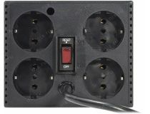 Стабилизатор PowerCom TCA-3000 Black (вх.187~253 В, вых. 220V±5%, 4 розетки Euro)