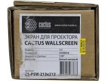 Экран Cactus Wallscreen CS-PSW-213x213 (119 , 1:1, 213x213см, Matte White)