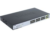 D-Link DGS-1026MP ,A1A Неуправляемый коммутатор (24UTP 1000Mbps PoE+ 2Combo 1000BASE-T/SFP)