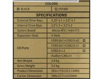 Minitower Deepcool WAVE V2 DP-MATX-DPWAVE2 Black MicroATX без БП