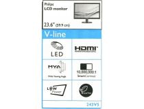 23.6 ЖК монитор PHILIPS 243V5QHSBA/00/01 (LCD, 1920x1080, D-Sub, DVI, HDMI)