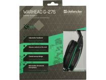 Наушники с микрофоном Defender Warhead G-275 (шнур 1.8м, с регулятором громкости) 64122 