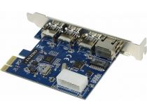 Orient VA-3U3A88PE (OEM) PCI-Ex1, USB3.0, 3 port-ext + LAN UTP 1000Mbps