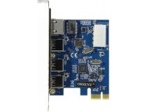 Orient VA-3U3A88PE (OEM) PCI-Ex1, USB3.0, 3 port-ext + LAN UTP 1000Mbps