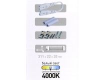 ЭРА LLED-02-04W-4000-MS-W (311x33x22мм, 4000К, 4Вт, 220В)