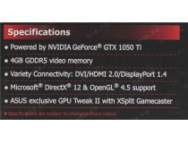 4Gb PCI-E GDDR5 ASUS PH-GTX1050TI-4G (RTL) DVI+HDMI+DP GeForce GTX1050Ti 