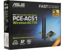 ASUS PCE-AC51 Dual-Band Wireless PCI-E Adapter (802.11a/b/g/n/ac, PCI-Ex1)