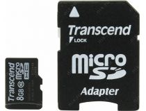 Transcend TS8GUSDHC10 microSDHC Memory Card 8Gb Class10 + microSD-- SD Adapter