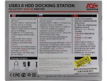 AgeStar 3UBT6(-6G)-Black SATA Docking Station (для подключения 3.5 /2.5 SATA HDD, USB3.0)